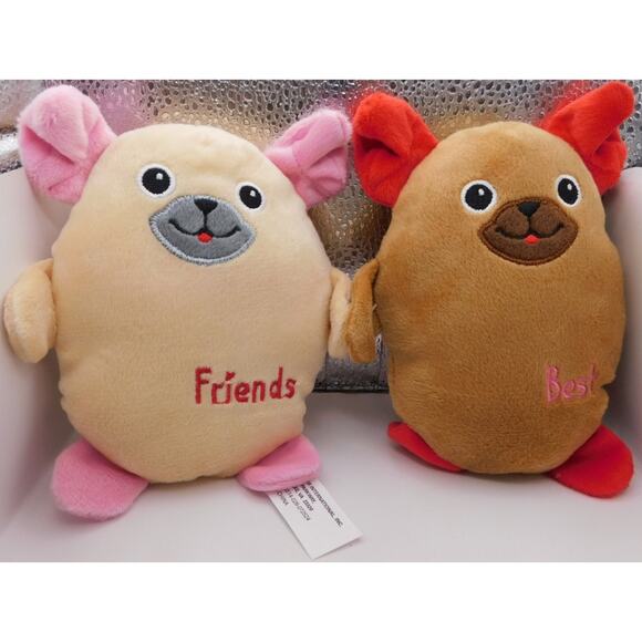 Valentine's Day Plush Dog Toy Gift Set of 2 Best Friends - Picture 1 of 5